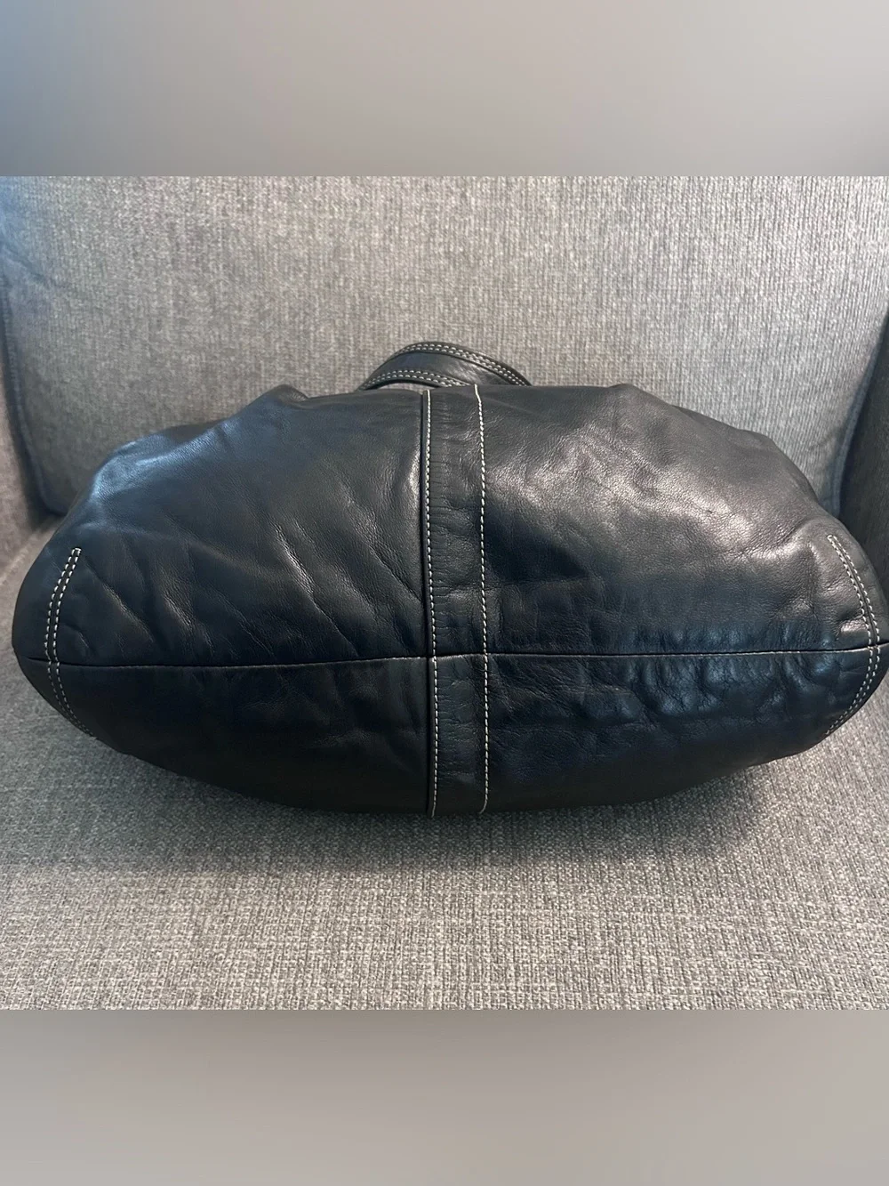 Vintage COACH Black Soft Leather Pleated Ergo Hamptons Belted Hobo Bag (10205)